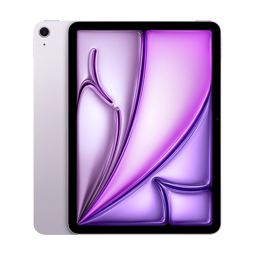 Apple iPad Air 11 дюймов с чипом M4 в фиолетовом цвете, вид спереди и сзади