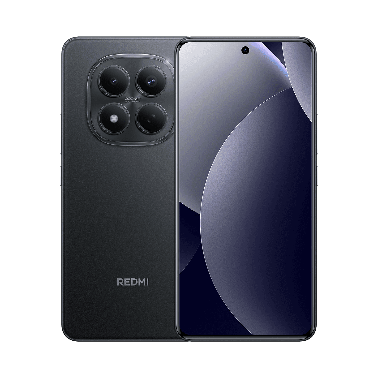 Redmi Note 15 Pro в чёрном цвете, вид спереди и сзади