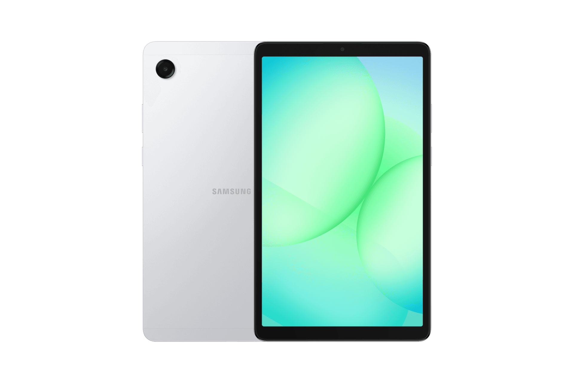 Samsung Galaxy Tab A11, Серебристый, вид спереди и сзади