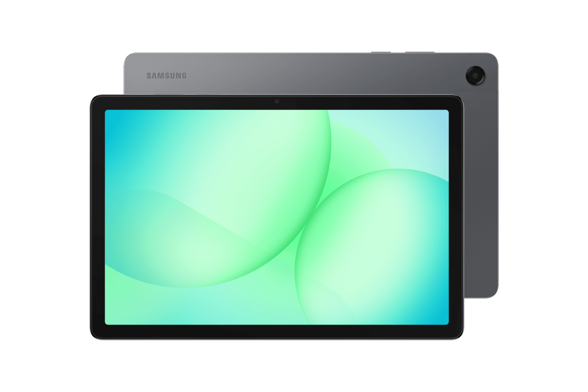 Samsung Galaxy Tab A11 Plus, Серый, вид спереди и сзади
