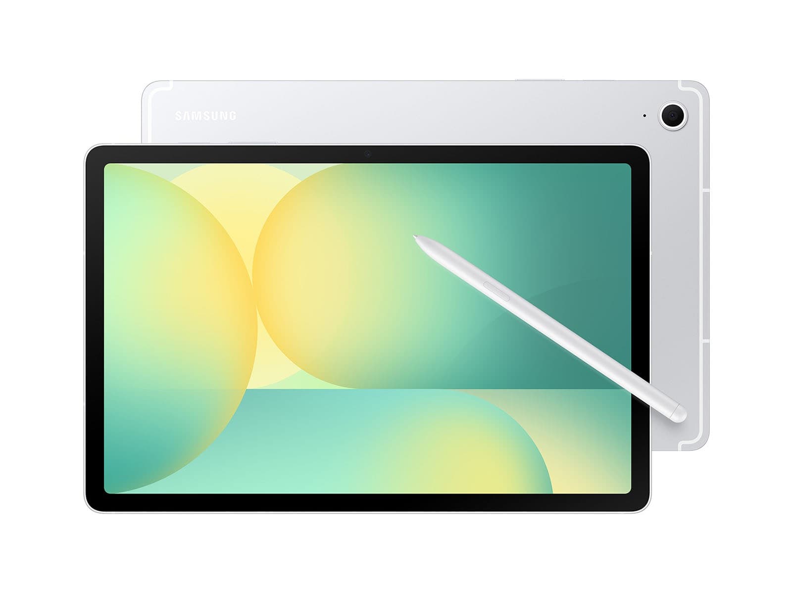 Samsung Galaxy Tab S10 FE, Серебристый, вид спереди и сзади