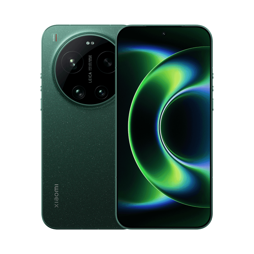 Xiaomi 17 Ultra в зеленом цвете, вид спереди и сзади