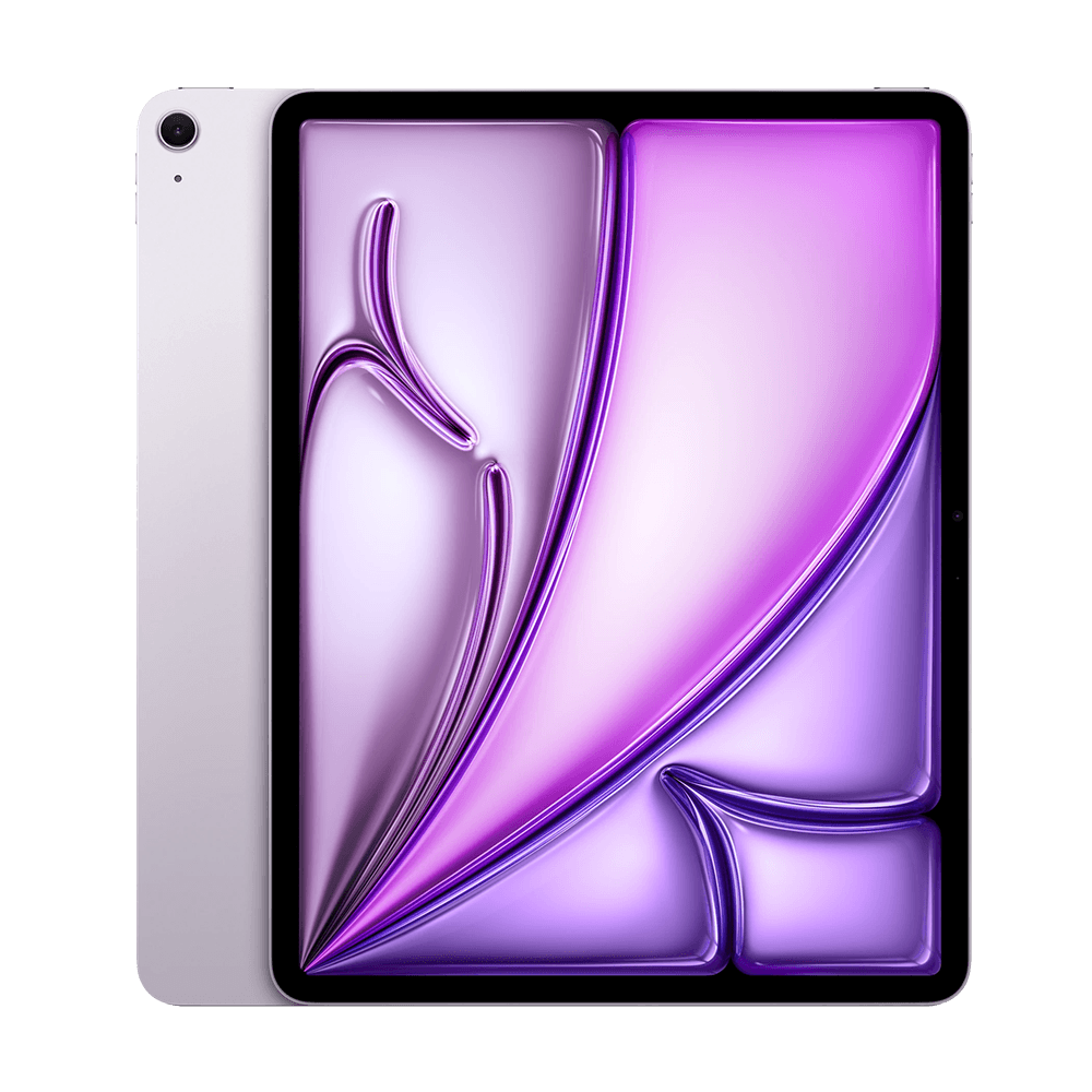 Apple iPad Air 13 дюймов с чипом M4 в фиолетовом цвете, вид спереди и сзади