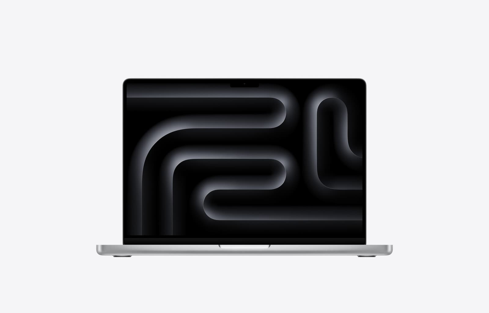MacBook Pro 14″ M5 Max, серебристый, вид спереди