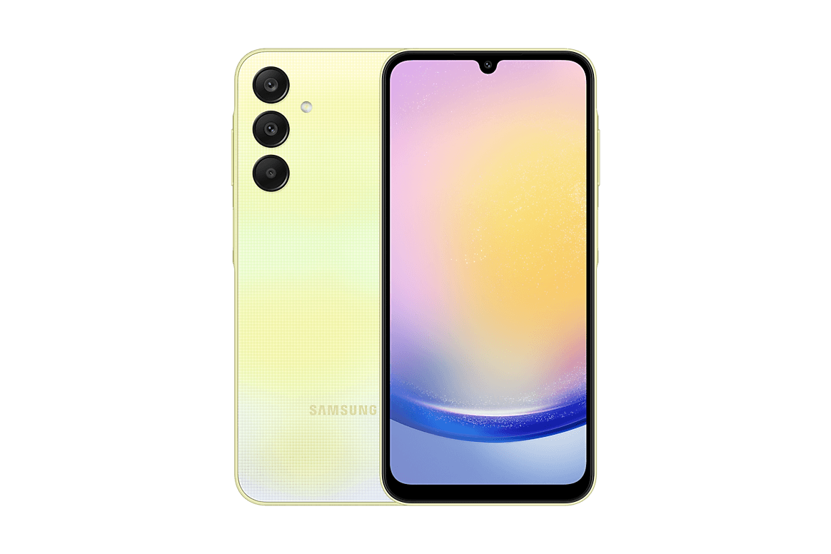 Samsung Galaxy A25, желтый цвет, вид 1 из 3