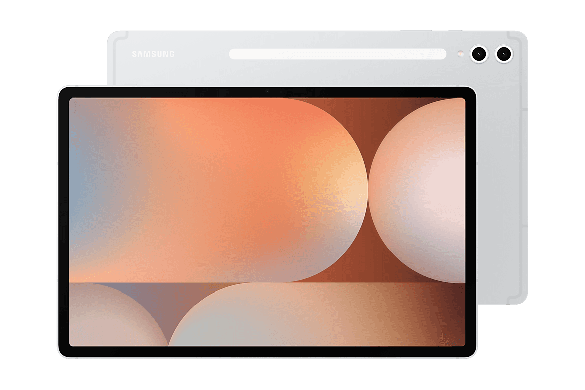 Samsung Galaxy Tab S10+, Серебристый, вид спереди и сзади