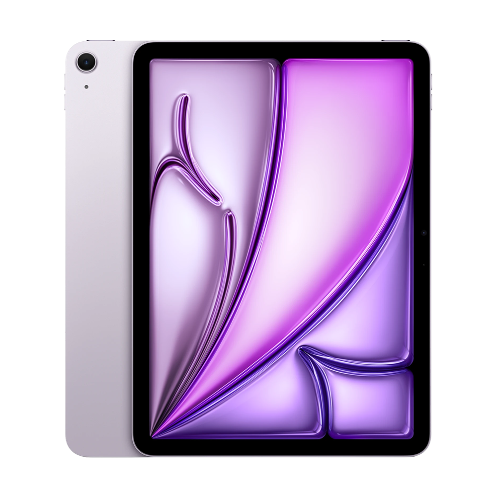 Apple iPad Air 11 дюймов с чипом M4 в фиолетовом цвете, вид спереди и сзади