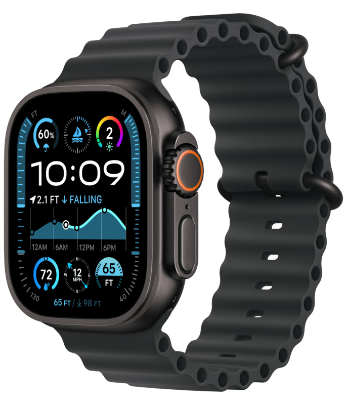 Apple Watch Ultra 2 (2024), черный титан · черный ocean, вид 1