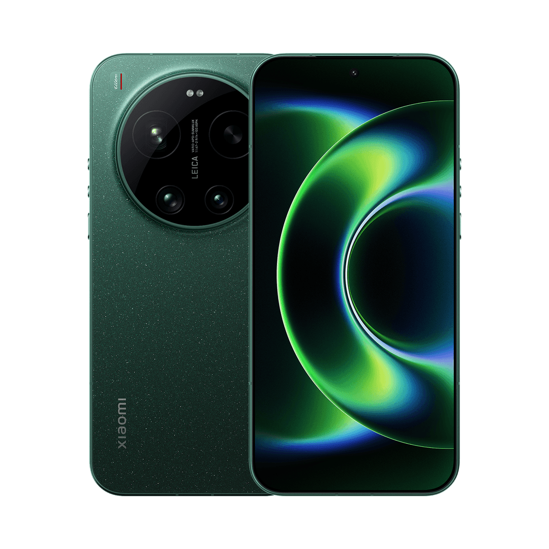 Xiaomi 17 Ultra в зеленом цвете, вид спереди и сзади