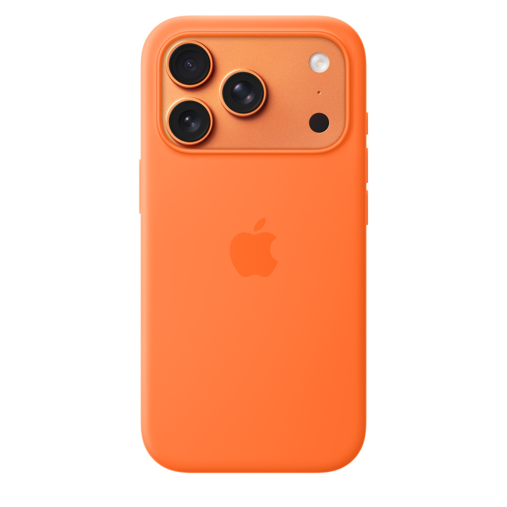 Чехол защитный Apple Silicone Case with MagSafe для iPhone 17 Pro, оранжевый