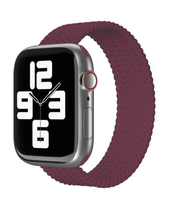 Ремешок нейлоновый плетёный VLP для Apple Watch 42/44/45, S/M, марсала