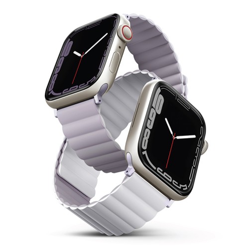 Ремешок силиконовый двусторонний Uniq для Apple Watch (40,41,42 мм), лавандовый-белый